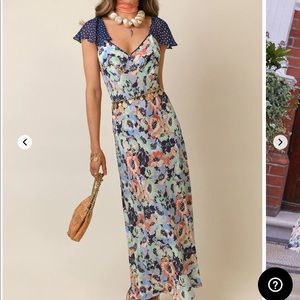 EFFIE - BLUSH POPPIES POLKA DOT MIX
Frill Sleeve Slip Dress size S